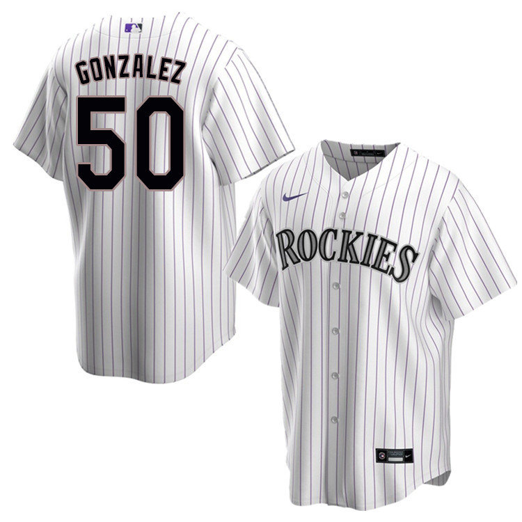 Nike Men #50 Chi Chi Gonzalez Colorado Rockies Baseball Jerseys Sale-White